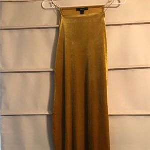 Mustard yellow velvet dress